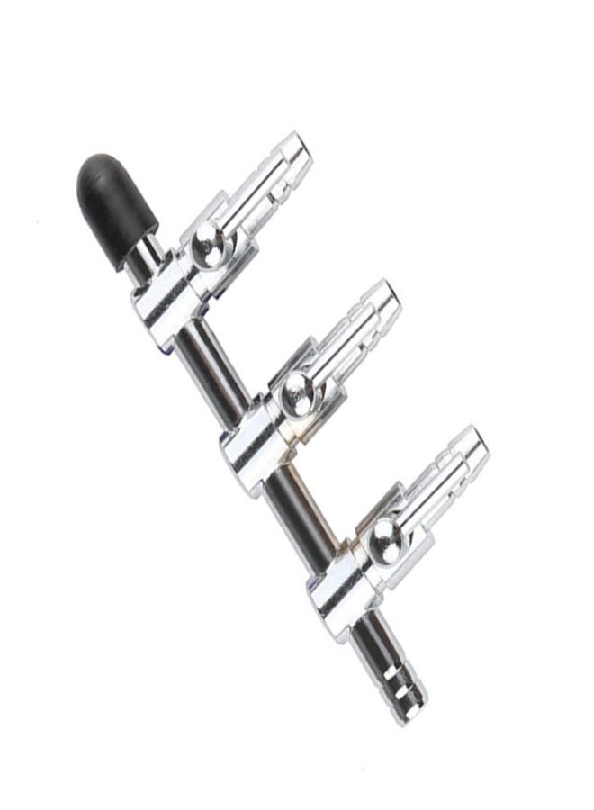 bnafes مضخة تحكم بتدفق الهواء لحوض السمك من بنافيس، مضخة تدفق هواء ثلاثية الاتجاهات، موزع أنابيب، صمام تحكم بذراع، عبوة من 4 قطع - Image 4